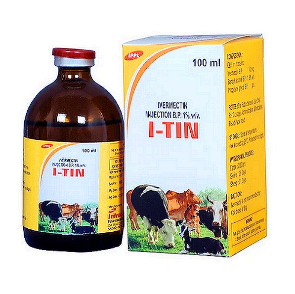 I-TIN - Ivermectin Injection BP 1% - 10 mL, 20 mL, 50 mL & 100 mL