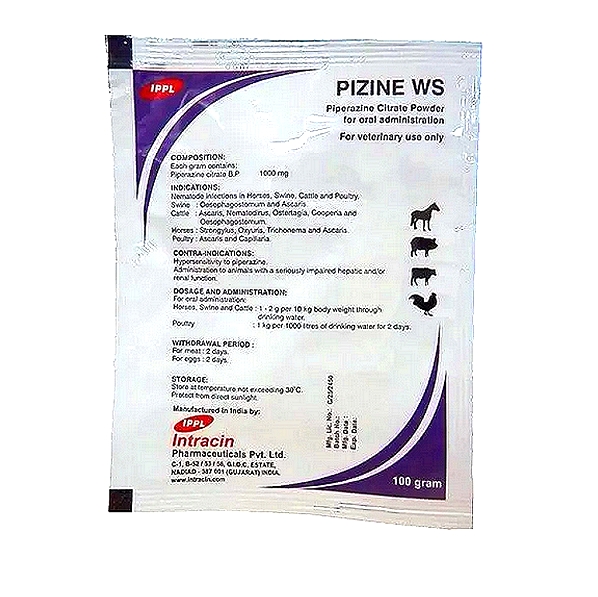 PIZINE WS - Piperazine Citrate Oral Powder