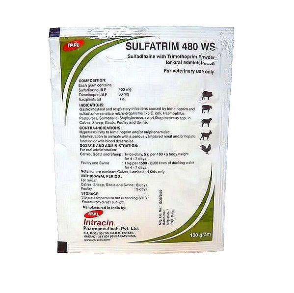 SULFATRIM 480 WS - Sulfadiazine & Trimethoprim Oral Powder - 100 g & 1000 g